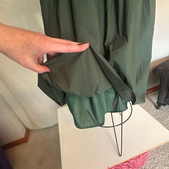 Sage Forest Green Mini Dress NWT Hyacinth House babydoll large sweetheart puff - Picture 12 of 16